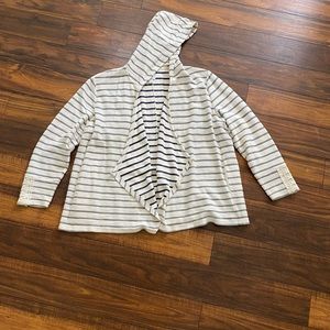 XL Sunday Hooded Open Front / Embroidered Sweater
